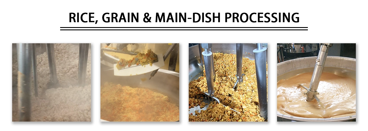 Commercial cooking machine for fried rice and grain-based food processing