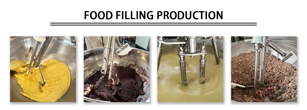 Commercial cooking mixer for food filling production