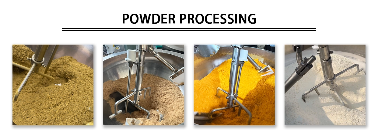 Industrial cooking mixer for food powder processing and roasting