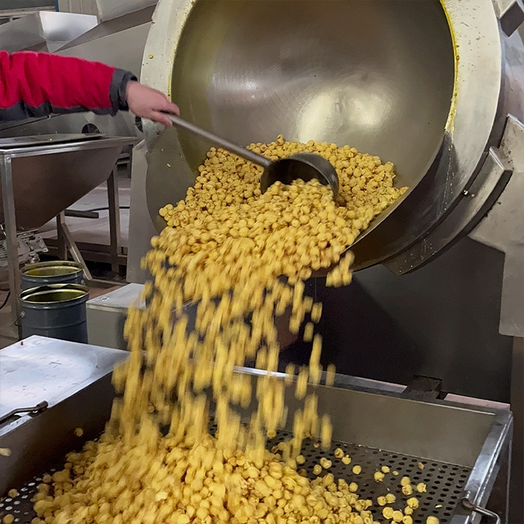 industrial popcorn machine, automated popcorn production line, high-capacity popcorn equipment