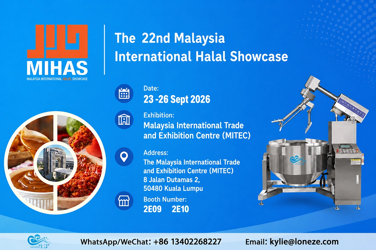 LONGZE Machinery planetary cooking mixer at MIHAS 2026 halal food machinery exhibition, MITEC Kuala Lumpur