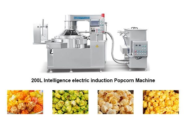 industrial popcorn machine, automated popcorn production line, high-capacity popcorn equipment