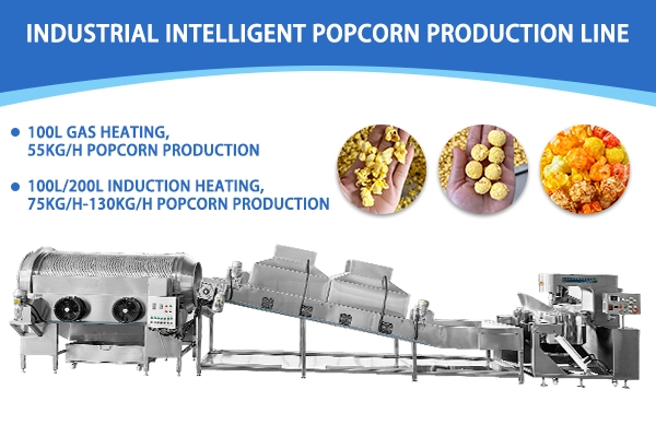 industrial commercial fully automatic popcorn production line