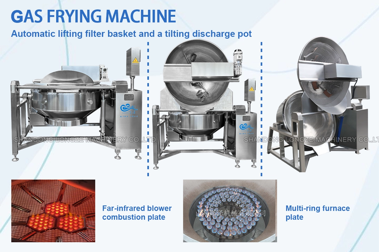 Large frying machine for food factory