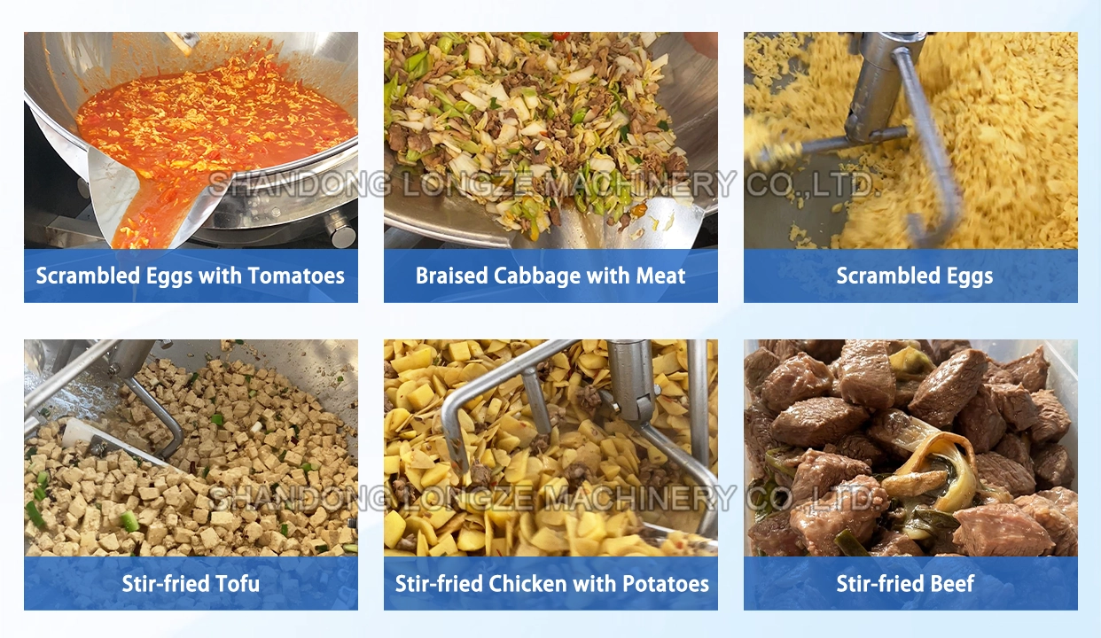 Commercial stir frying machine for vegteable