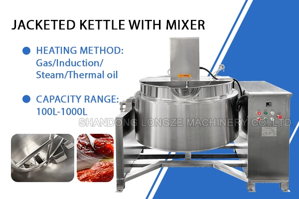 Food cooking kettle with steam jacket