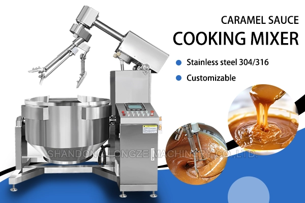 industrial automatic caramel sauce cooking mixer