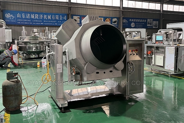 Gas heating industrial drum cooking equipment
