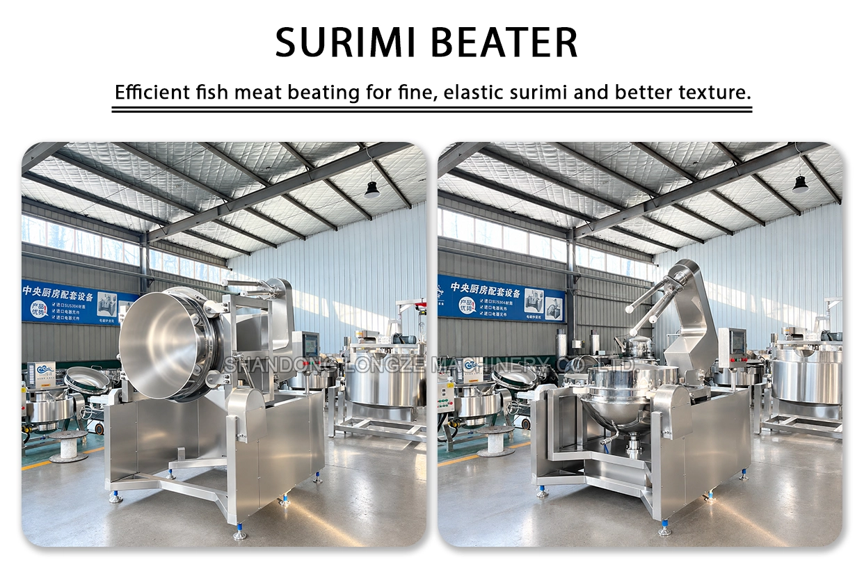 Fish meat beating machine for surimi and fish paste processing side view