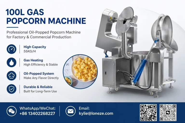 industrial gas popcorn maker machine