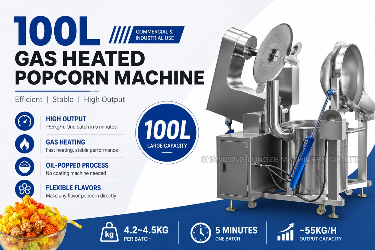 100L gas heated popcorn machine