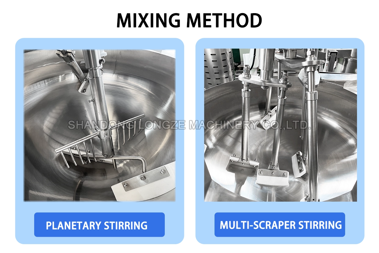 Planetary mixer with multiple scrapers for food processing and cooking