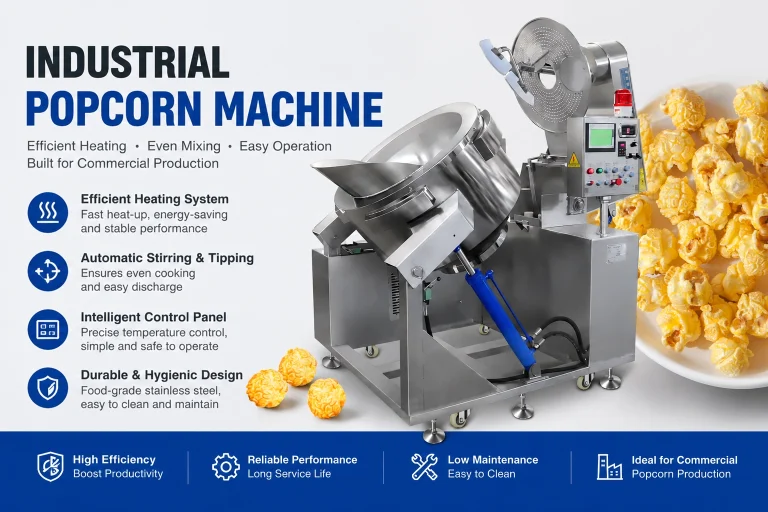 industrial gas & induction popcorn machine