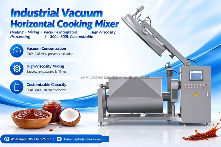 industrial vacuum horizontal cooking mixer high viscosity food