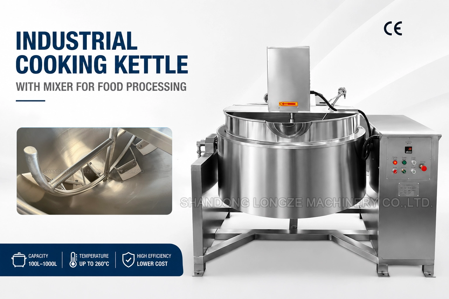 jacketed kettle with mixer