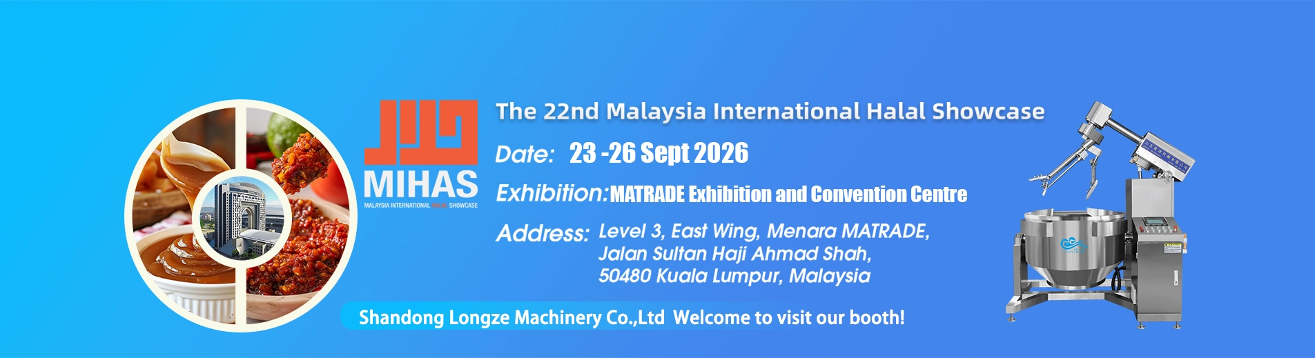 MOSENTEC planetary cooking mixer at MIHAS 2026 halal food machinery exhibition, MITEC Kuala Lumpur