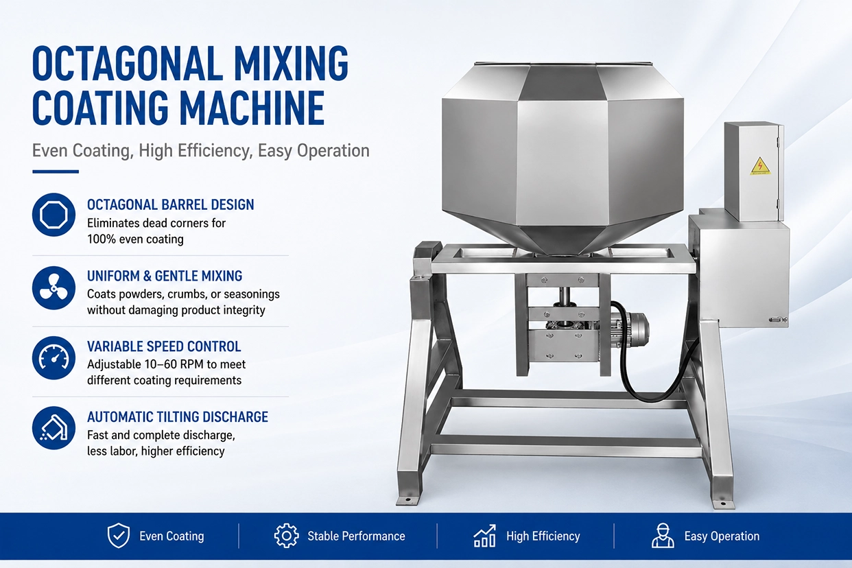 coated nuts processing line-octagonal mixing coating machine