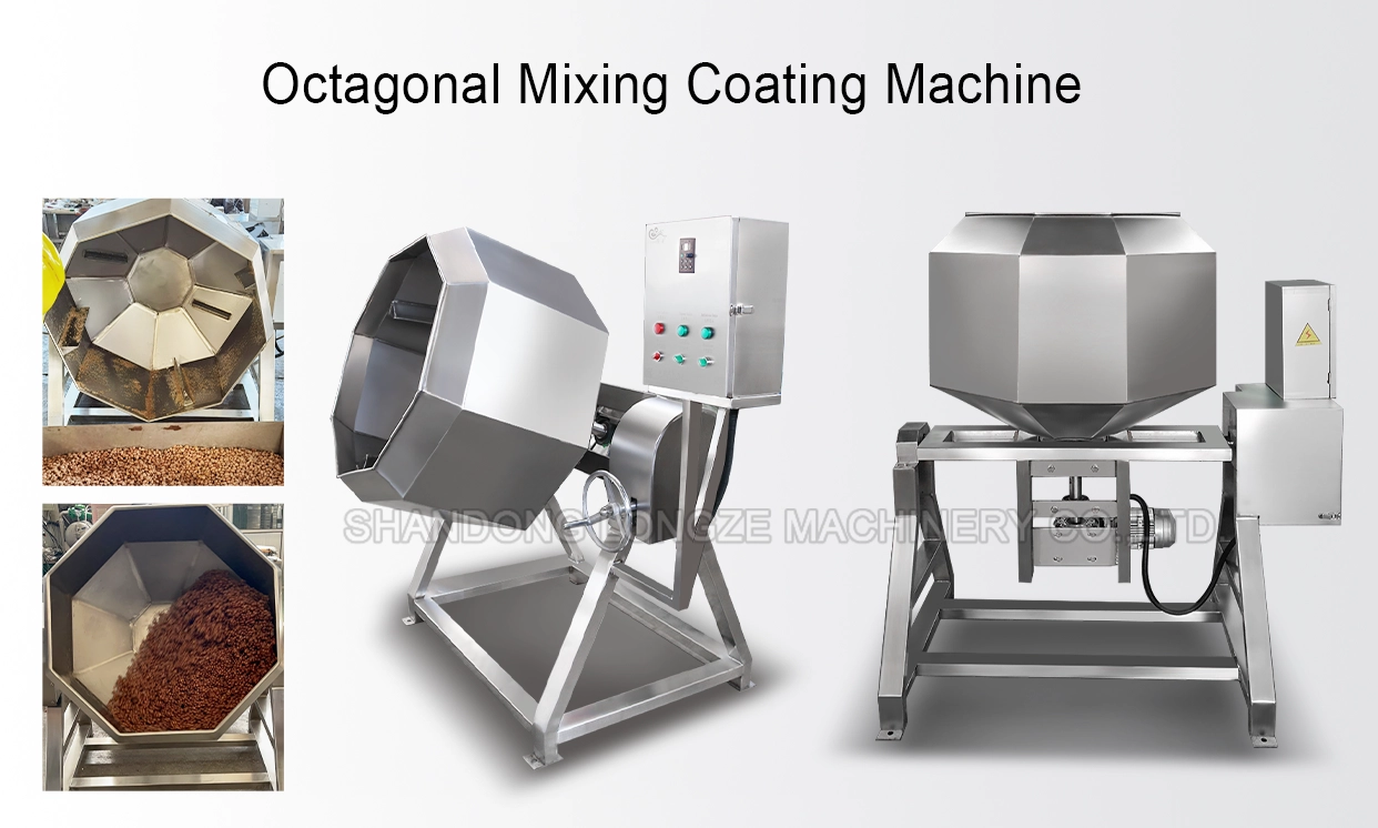 Multifunctional Stainless Steel Fried Nuts Sugar Coating Machine,Sugar Coating Frying Machine,Nut Processing Production Line,Oil Filter Machine For Frying,Octagonal Mixing Coating Machine